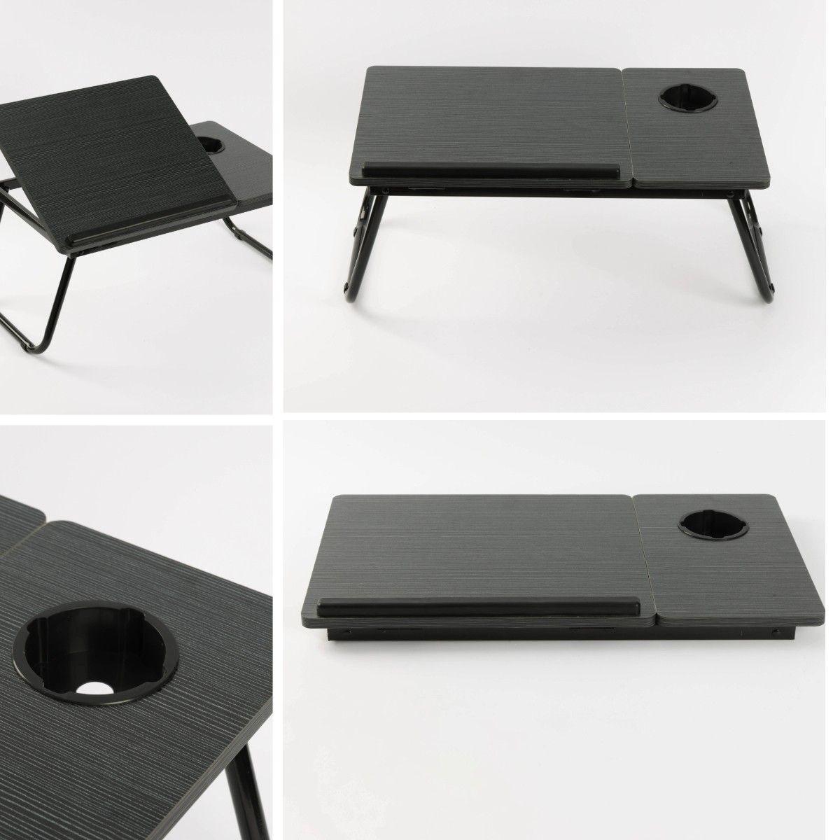 Ceruzo Adjustable Folding Laptop Table with Cup Holder – 5 Height Levels.