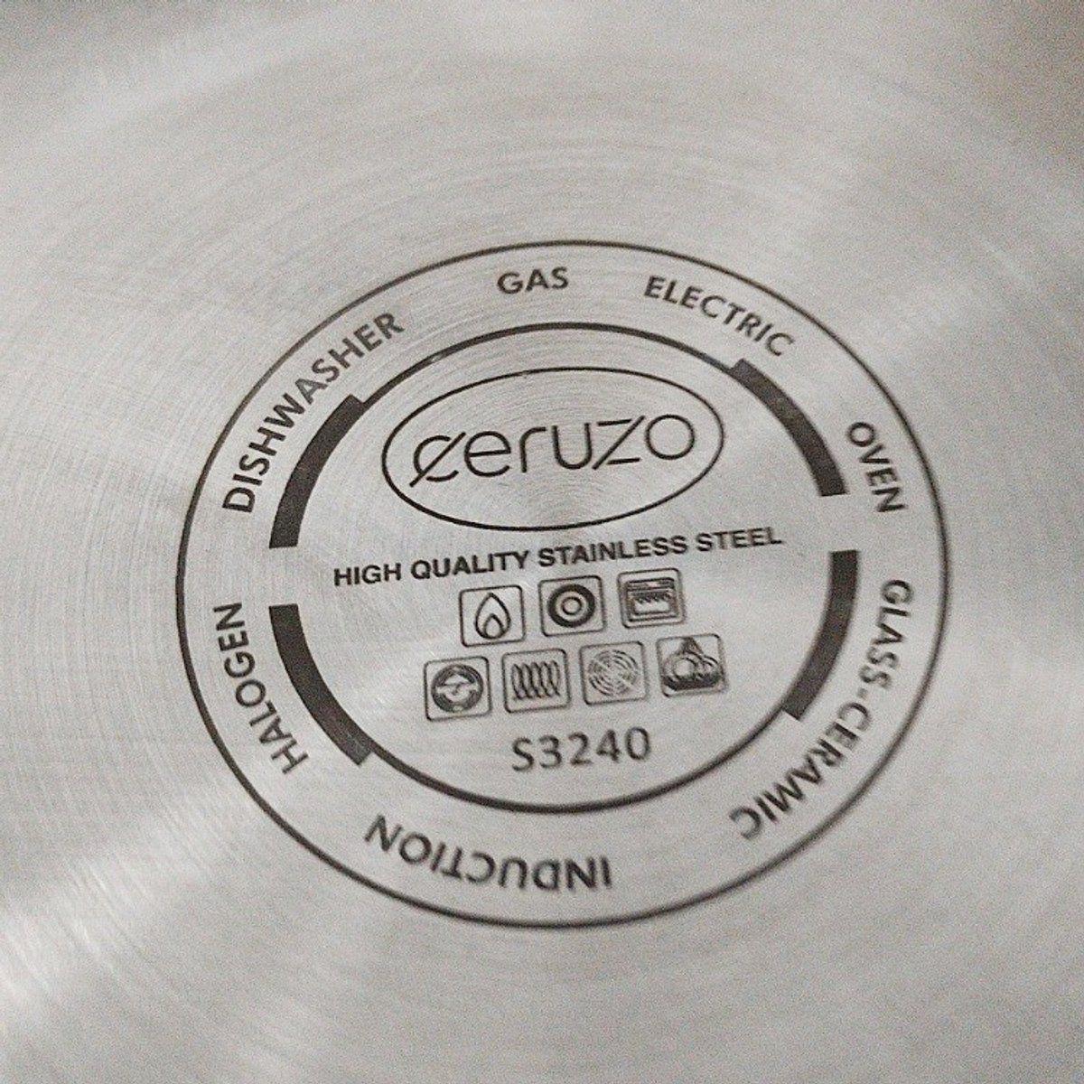 Ceruzo 8-Piece Stainless Steel Cookware Set with Glass Lids – Induction Ready.