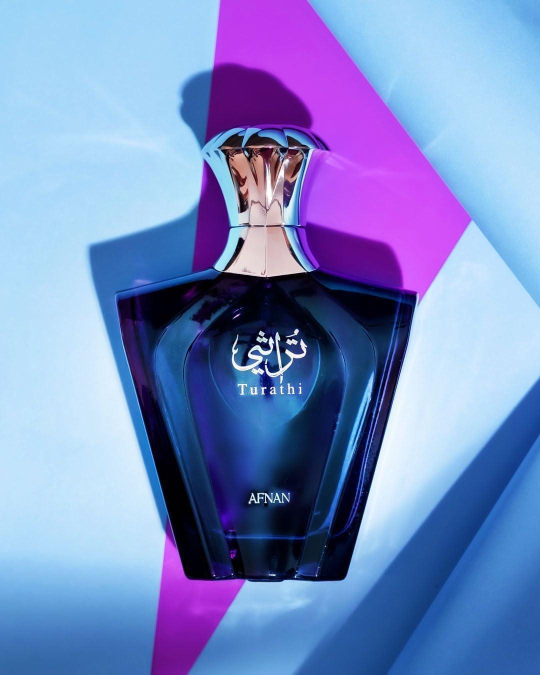 Afnan Turathi Blue Eau De Parfum Men’s Fragrance 90ml Long Lasting Luxury Scent Deluxe.
