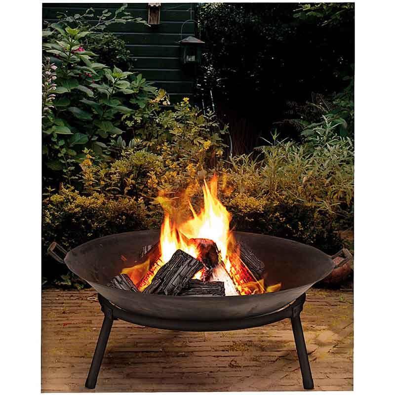 Ambiance Cast Iron Fire Bowl 60cm Outdoor Fire Pit For Garden Patio Heating And Cozy Ambiance.