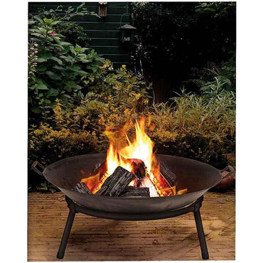 Ambiance Cast Iron Fire Bowl 60cm Outdoor Fire Pit For Garden Patio Heating And Cozy Ambiance.