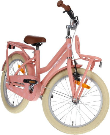 AMIGO Bella 20" Girls Bike Kids Bicycle with Back - Pedal Coaster Brake & Front Carrier - Afanaya