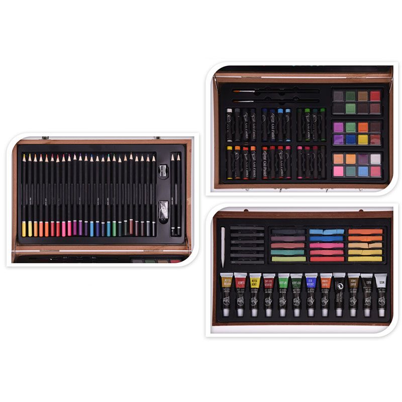 Artist Drawing & Painting Set – 112 Pieces in Wood Case.