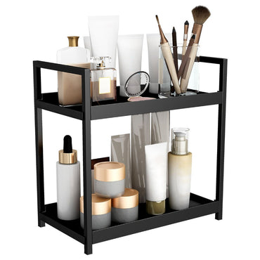 Bathroom Countertop Organizer with Basket Modern Storage for Toiletries & Makeup - Afanaya
