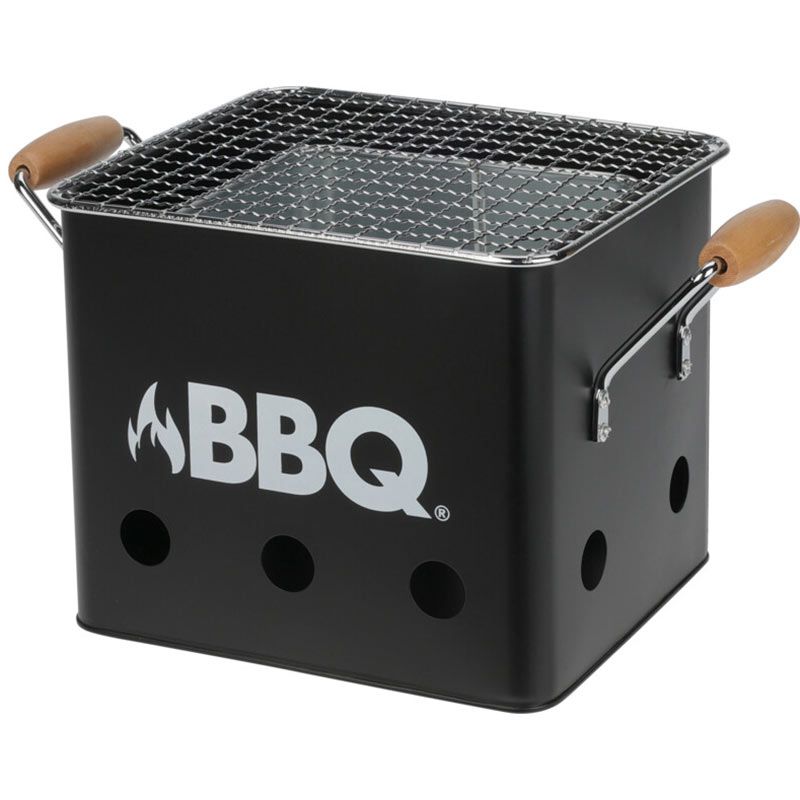 BBQ Cube Portable Mini Barbecue Grill – Matte Black – 18 x 15 x 15 cm - Afanaya