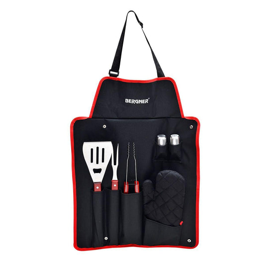 Bergner 7-Piece BBQ Tool Set – Stainless Steel Grill Accessories.