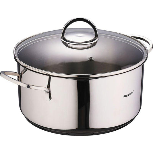 Bergner Classic Stainless Steel Casserole 16 Cm 1.35L With Lid Induction Compatible For All Heat Sources.