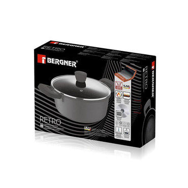 Bergner Retro Induction Cooking Pot 24 Cm Diameter 11.5 Cm Height 4.5 Liter Capacity.