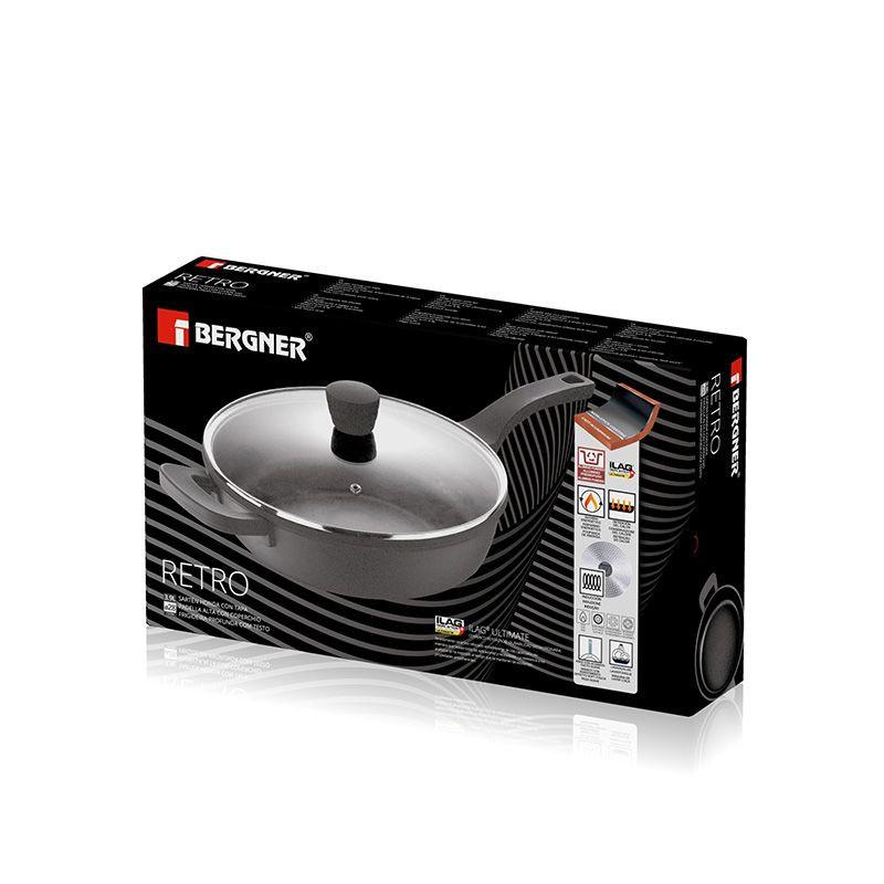 Retro Induction Deep Frying Pan - 28cm Diameter, 3.9L Capacity.