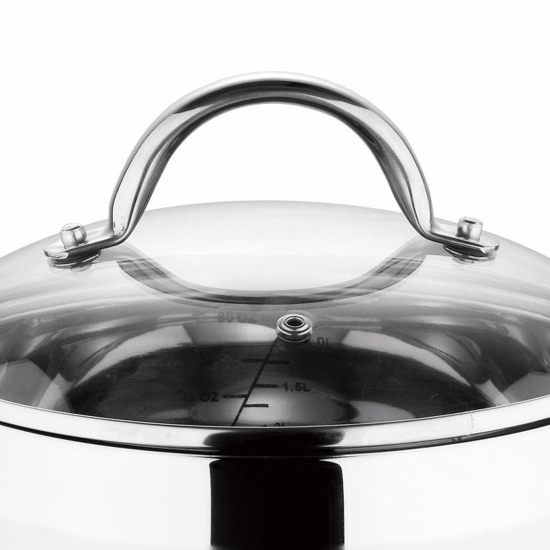 Bergner Gourmet Stainless Steel Cookware Set Four Pans with Lids Induction Compatible.