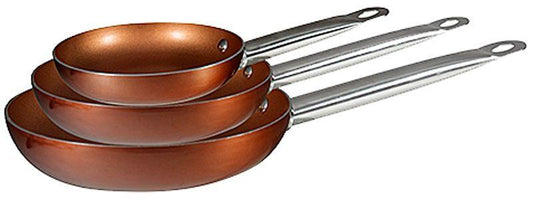 Bergner Copper Plus Cookware Set 20 24 28 Cm Nonstick Durable Three Piece Pots And Pans.