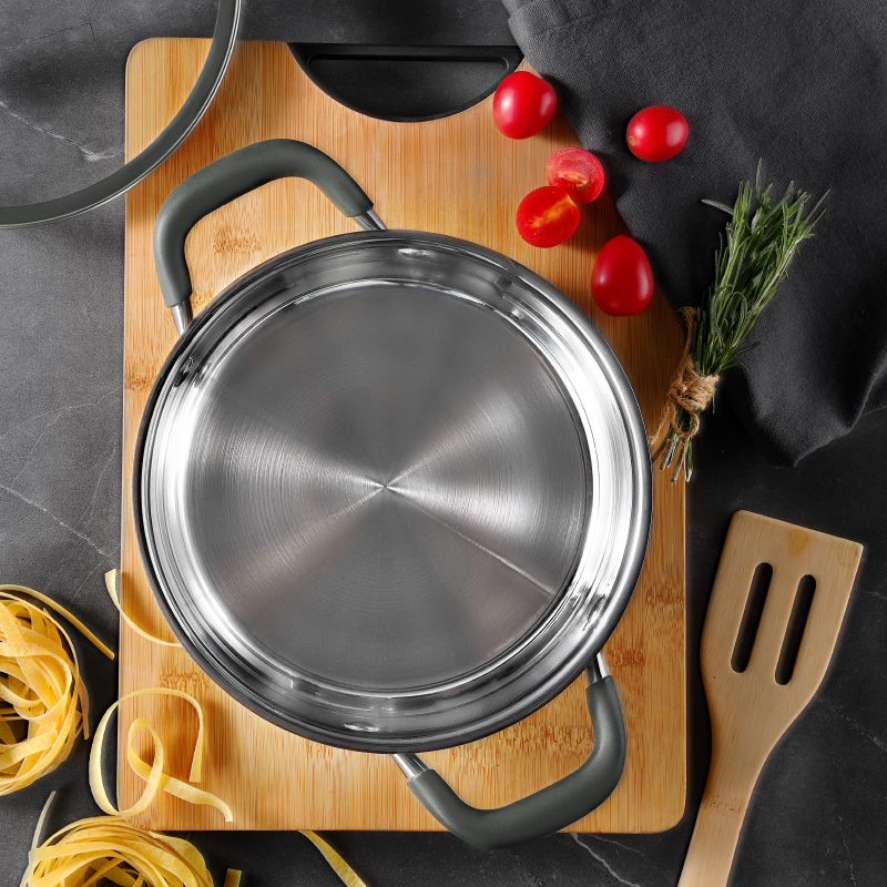 Bergner Midnight 9.5L Stainless Steel Soup Pot with Lid – 28 cm.