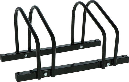 Heavy Duty Metal Floor And Wall Mounted Bike Rack For Two Bicycles Indoor Storage Black.