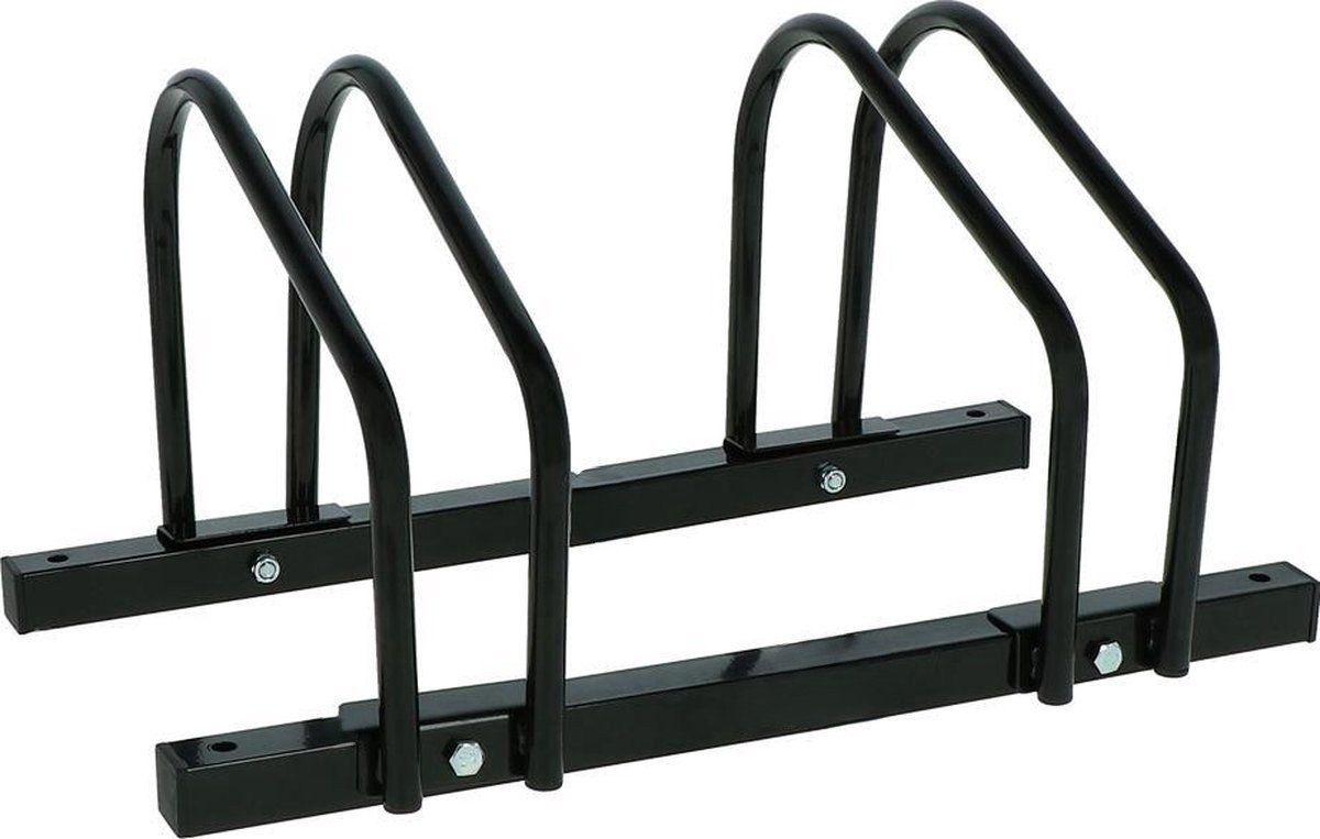 Bike Rack Metal for 2 Bicycles Floor Wall Mounted Bike Rack - Black - Afanaya