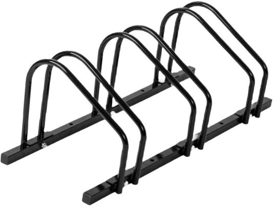 Bike Rack Metal for 3 Bicycles Floor Wall Mounted Bike Rack - Black - Afanaya
