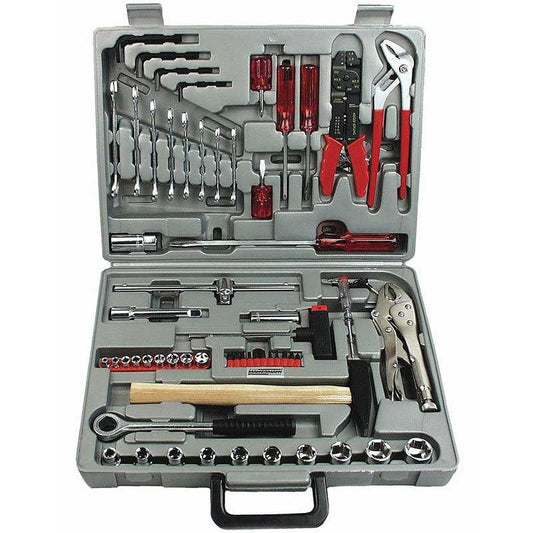 Brüder Mannesmann 100pc Tool Set - Complete Hand Tool Kit for Home DIY.