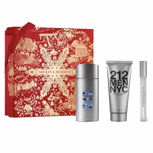 Carolina Herrera 212 Men Eau De Toilette Vaporisateur 100ml Coffret 3 Produits - Afanaya