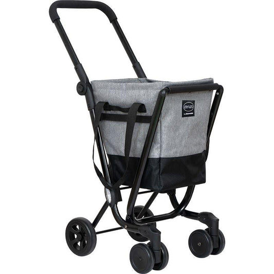 Ceruzo By Playmarket Easy Go Shopping Trolley Foldable Grocery Cart Black Grey 43.5L Capacity.