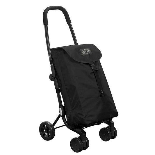 Ceruzo Go Four Shopping Trolley 43.5L Large Capacity Grocery Cart Foldable & Lightweight – Black - Afanaya