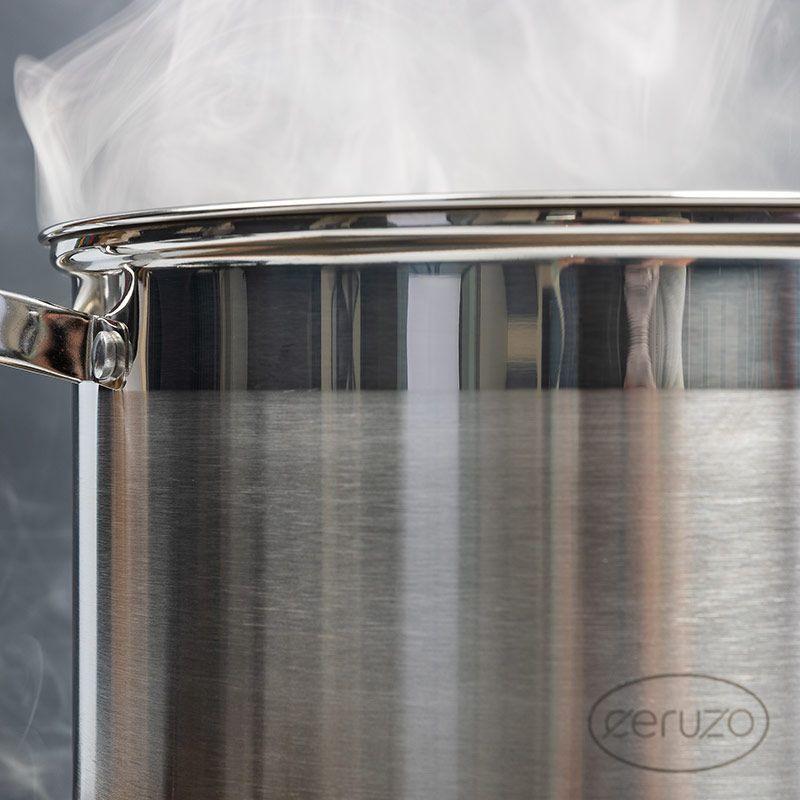 Ceruzo 12L Stainless Steel Soup Pot with Glass Lid – 28 cm.