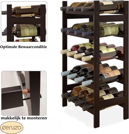 Ceruzo Wooden Freestanding Wine Rack Holds 20 Bottles for Home and Kitchen Storage and Display.