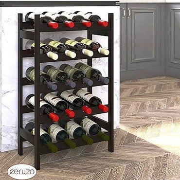 Ceruzo Wooden Freestanding Wine Rack Holds 20 Bottles for Home and Kitchen Storage and Display.