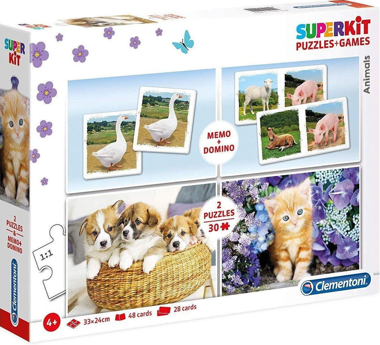 Clementoni SuperKit Animaux Puzzle – Jouet Éducatif 4+ Ans