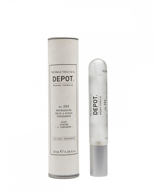 Depot, 200 Soins Capillaires Nº 203, Brume Parfumée pour Cheveux, Pour Hommes, Menthe, Gingembre & Cardamome, 20 ml