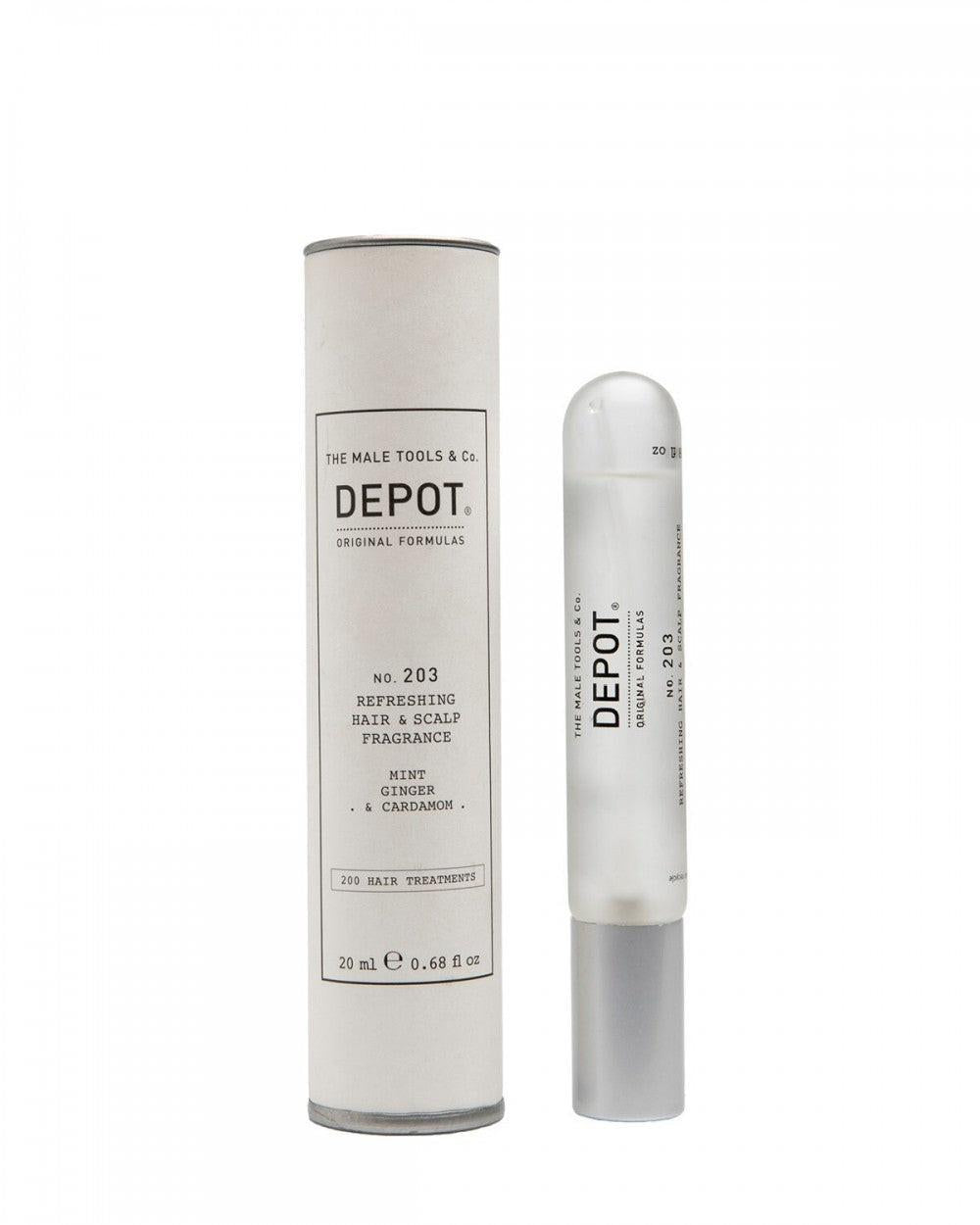 Depot, 200 Hair Treatments No. 203, Hair Scented Mist, For Men, Mint, Ginger & Cardamom, 20 ml.