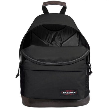 Eastpak Black Leather Wyoming Backpack - Durable Everyday Carryall.