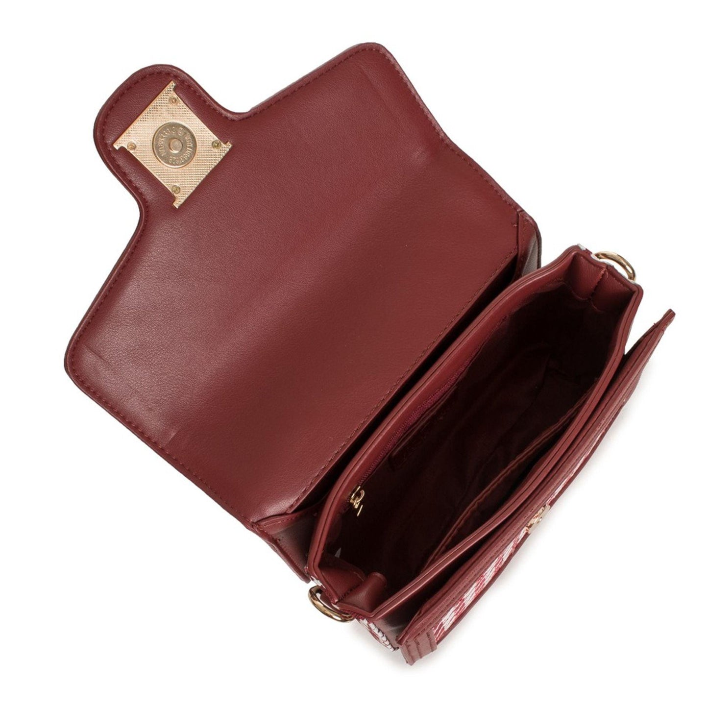 Egon Von Furstenberg Polyurethane Handbag With Magnetic Closure Removable Shoulder Strap Logo Visible.