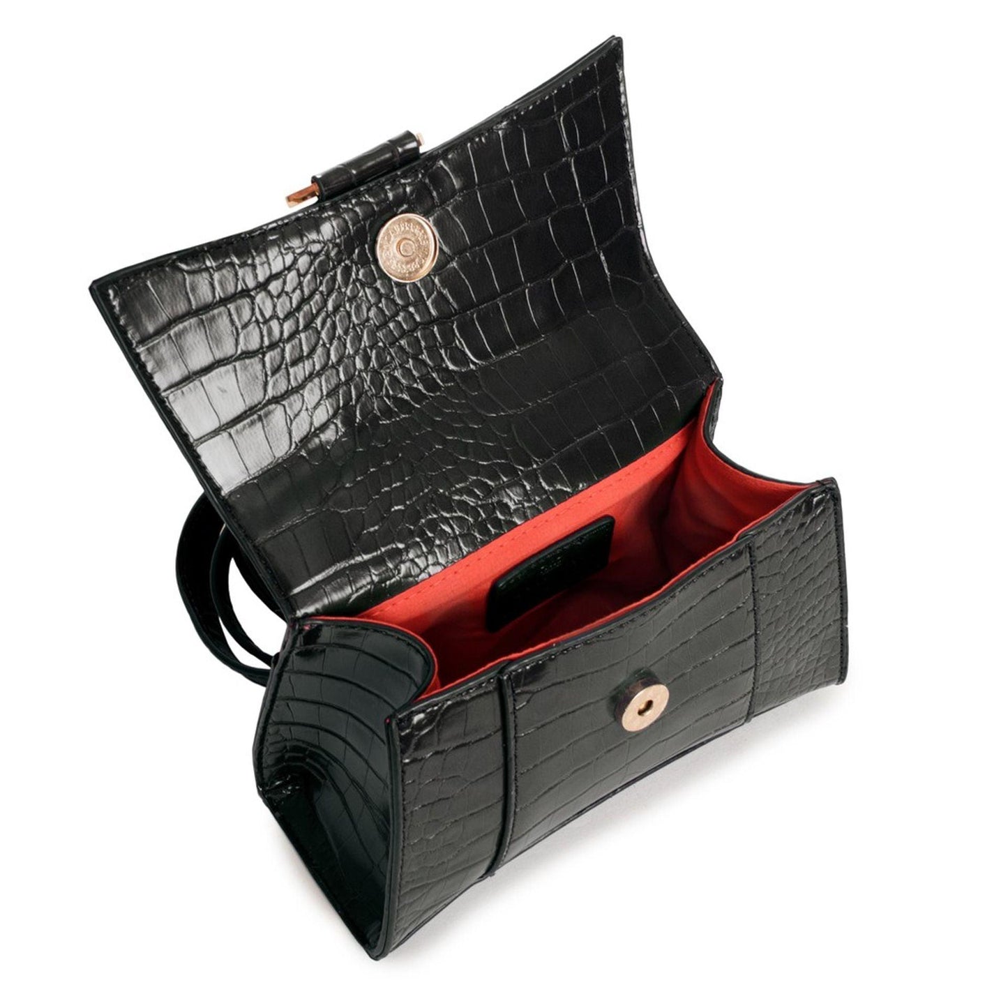 Egon Von Furstenberg Handbag PU Leather One Top Handle Removable Shoulder Strap Logo Visible.