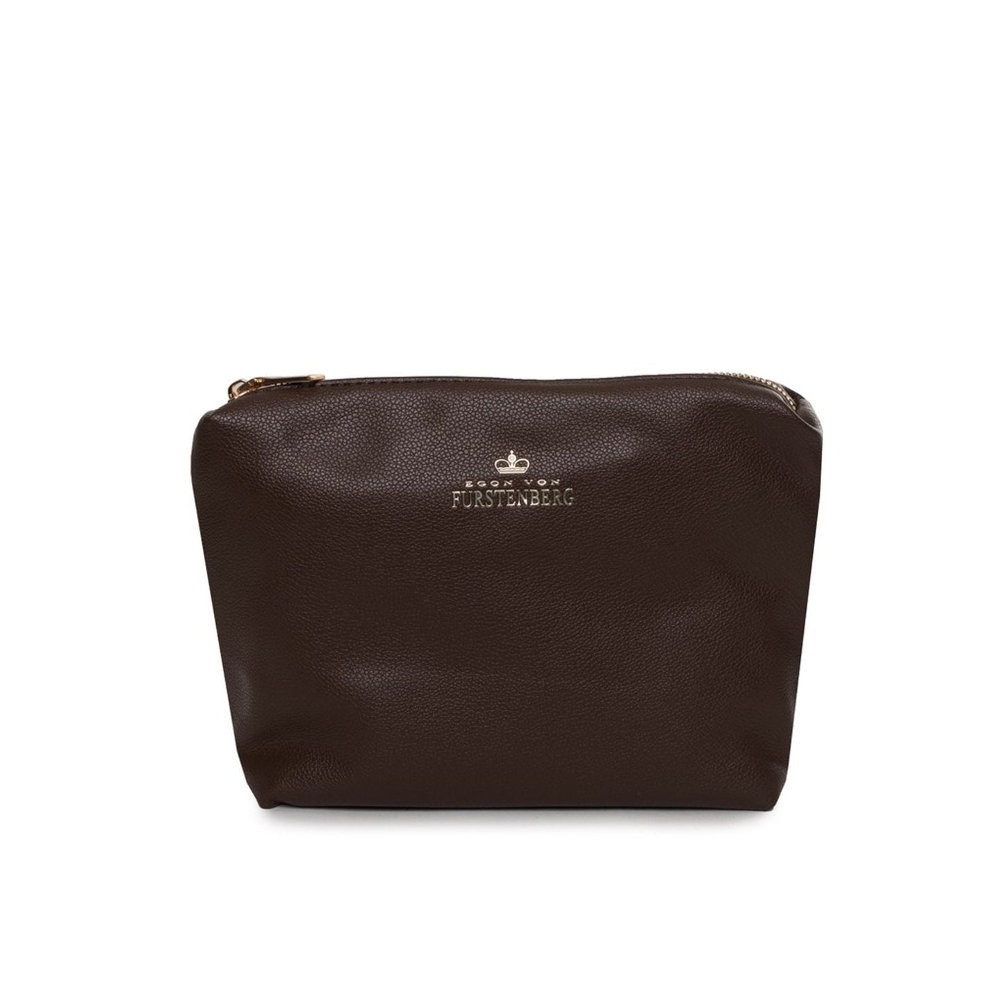 Egon Von Furstenberg Womens Shoulder Bag Polyurethane With Metal Closure Two Handles Removable Strap Logo Detail.