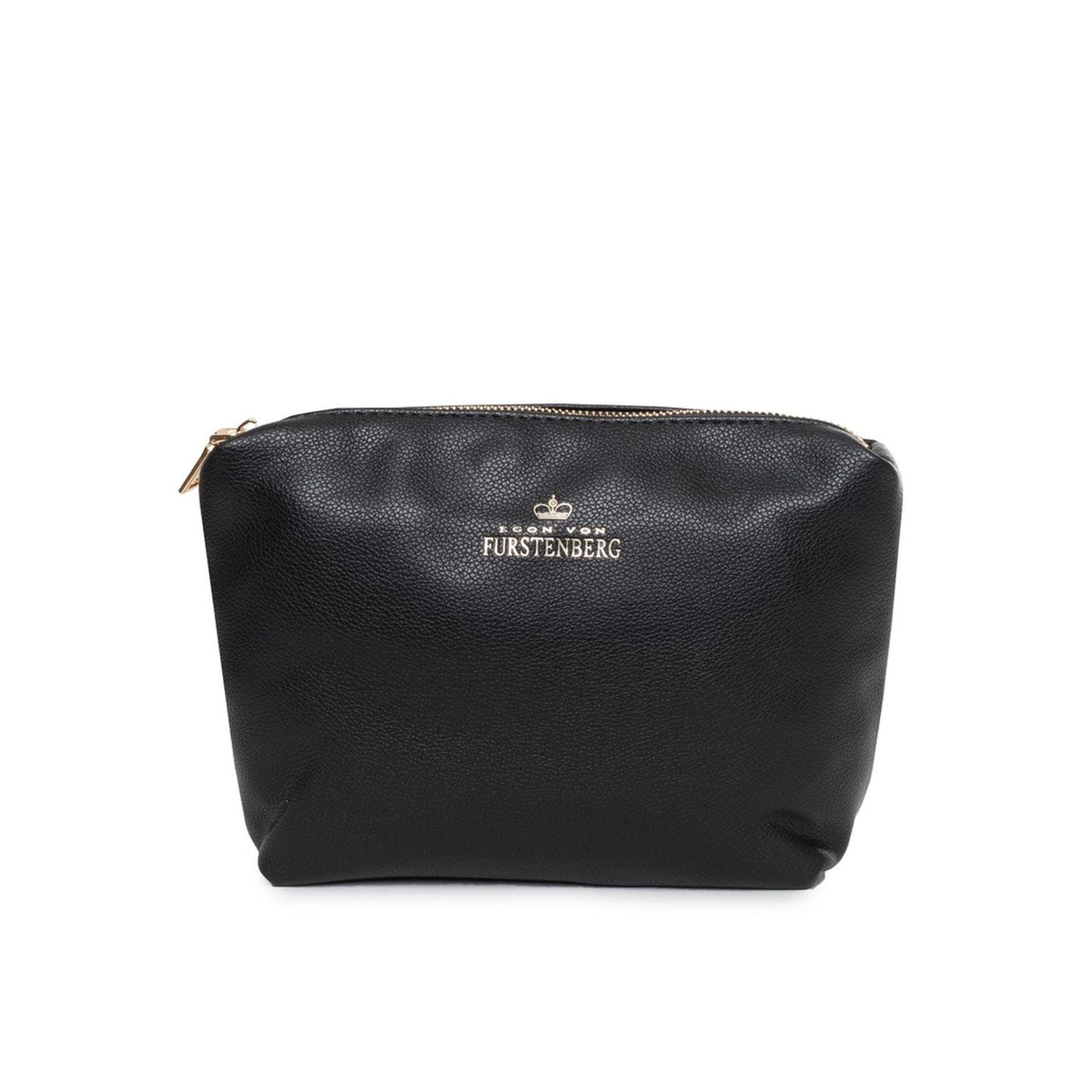 Egon Von Furstenberg Womens Shoulder Bag Polyurethane With Metal Closure Two Handles Removable Adjustable Strap Logo.