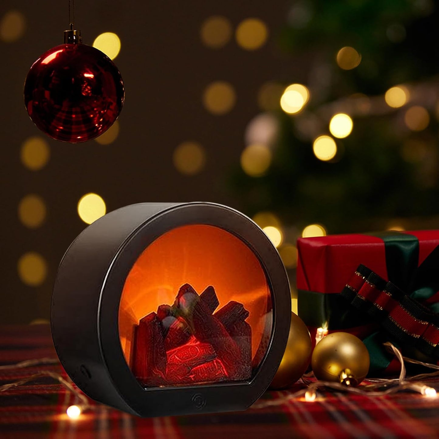 Electric Fireplace Flameless LED Burner Fire Effect for Interior Decoration Portable Lantern - Afanaya