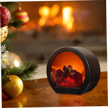 Flameless LED Fireplace Lantern with Realistic Fire Effect.