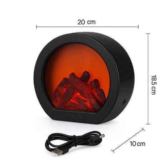 Flameless LED Fireplace Lantern with Realistic Fire Effect.