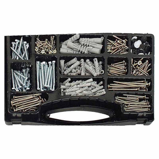 Brüder Mannesmann Wood Screws & Dowels Set – 620 Pieces.