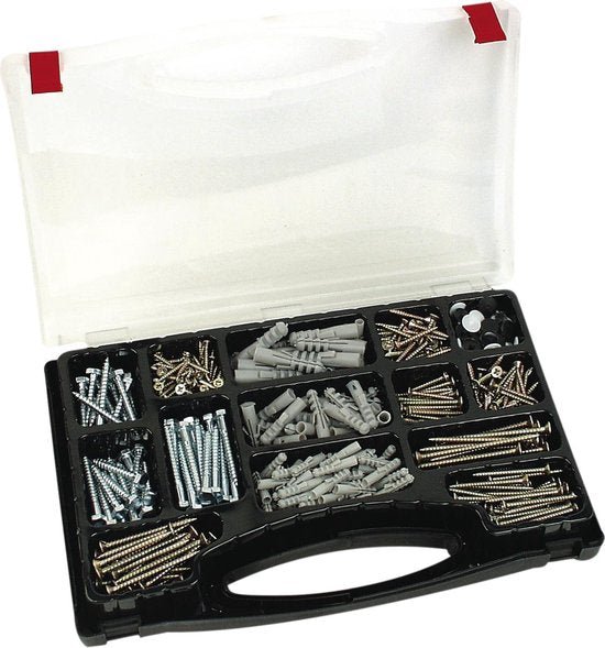 Ensemble de Vis à Bois et Chevilles Brüder Mannesmann - 620 pcs dans Boîte Organisatrice - Afanaya