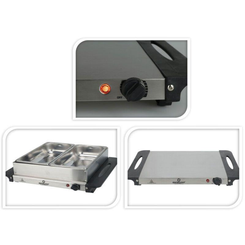 Double Capacity Buffet Warmer with Keep-Warm Plate - 2X2.4L.