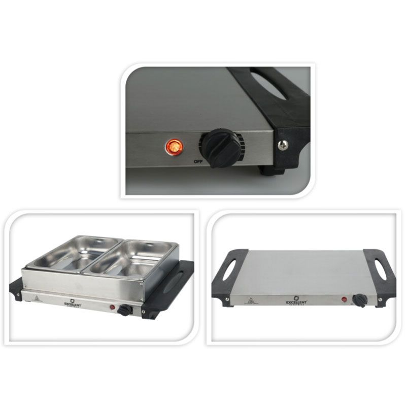 Double Capacity Buffet Warmer with Keep-Warm Plate - 2X2.4L.