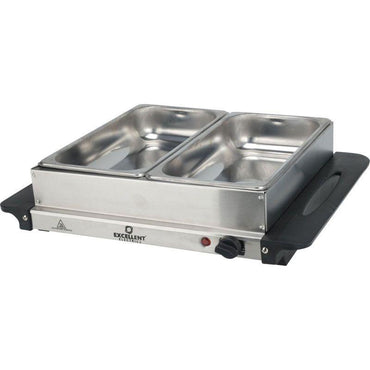 Double Capacity Buffet Warmer with Keep-Warm Plate - 2X2.4L.