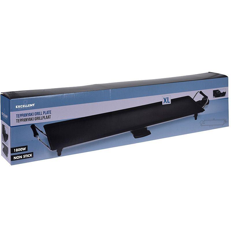 Excellent Electrics Teppan Yaki Grill Plate XL 87cm With Nonstick Coating Drip Tray Thermostat 1800W.