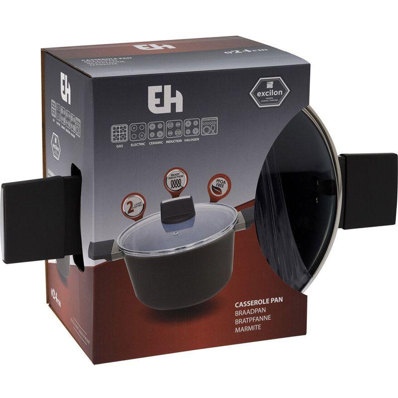 Excellent Houseware Roasting Pan With Lid 24 Cm Aluminium Nonstick Interior Soft Touch Handle.