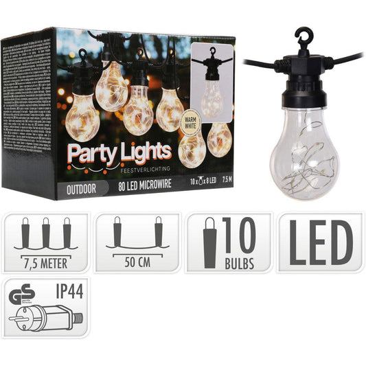 Outdoor Garden Party Lighting 450cm Warm White Micro LED 10x8 String Lights For Patio And Garden.