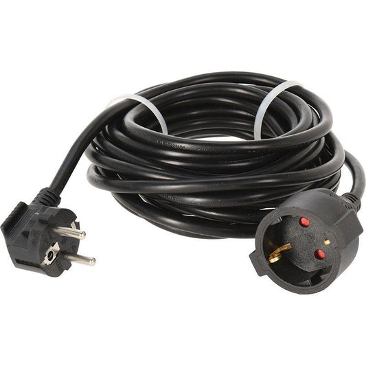 Fxcontrol 5 Meter Black Extension Cord Grounded Plug 230V IP20 3680W GS TUV.