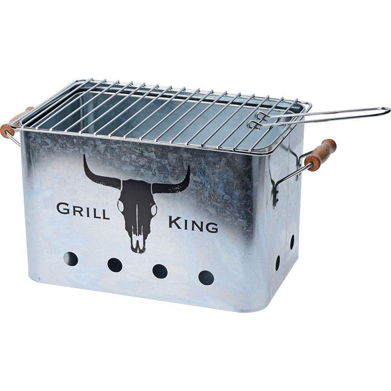 Grill King Zink Charcoal Grill – Portable Outdoor Cooking.