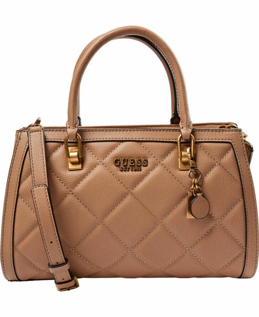 Guess Abey Beige Luxury Textile Handbag for Women — Premium Designer Bag.