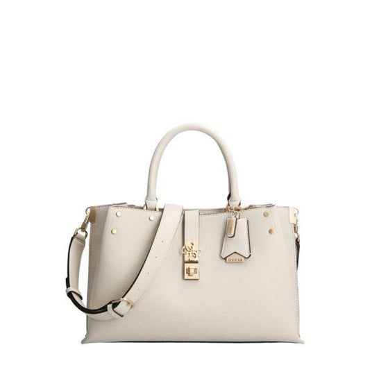 Guess Albury White Synthetic Leather Handbag for Women — Luxury Designer Bag (31.5x22x13.5 cm).