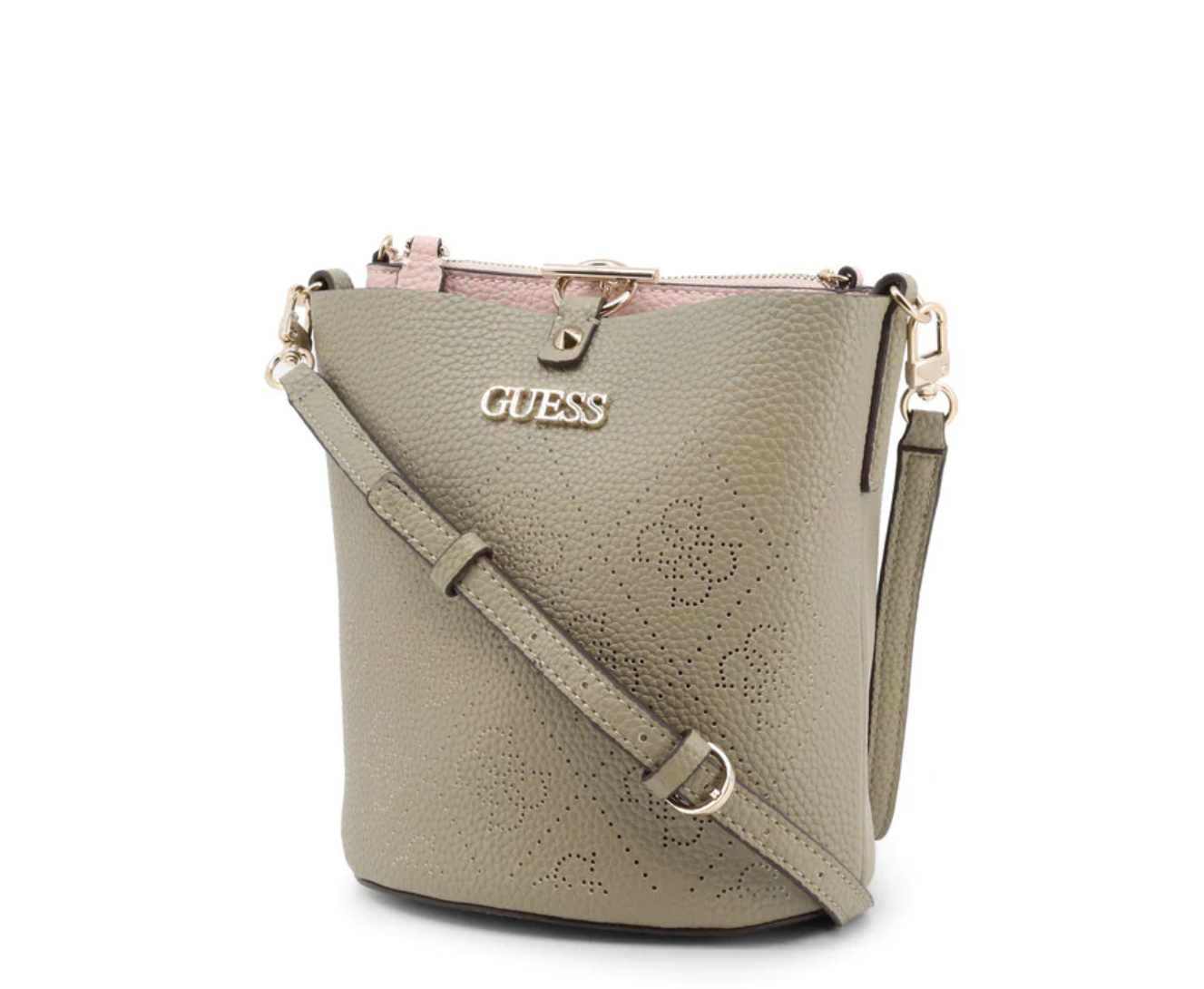 Sac à main Guess Amara 4G Logo Vert — Sac Monogramme de Luxe en Polyester pour Femme (22x20.5x14 cm)